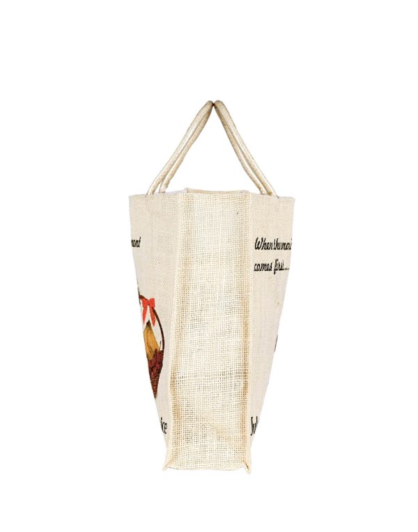 Natural Handmade White Jute Bag - Image 3